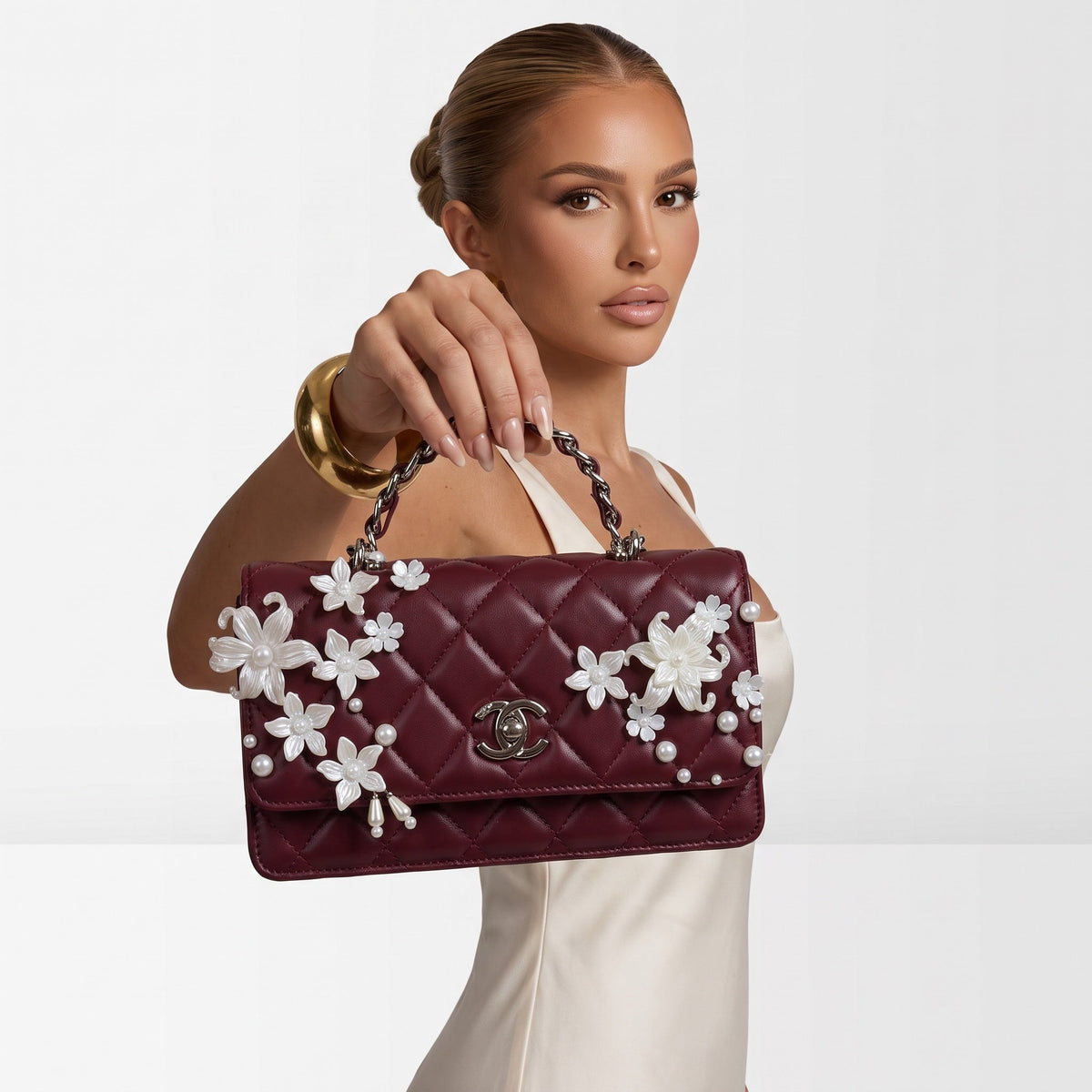 Chanel Quilted Top-Handle Bag – Burgundy 🌸 - MASTERPIECE