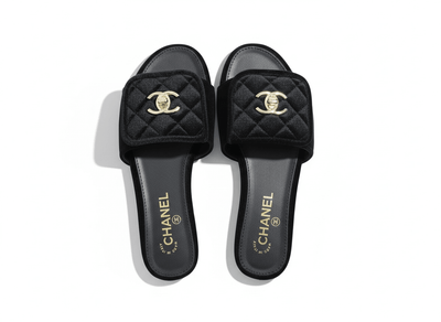 CHANEL Quilted Velvet Slides – Black 🖤✨ | Timeless CC Luxury - MASTERPIECE