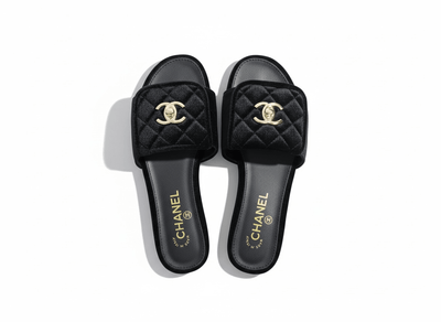 CHANEL Quilted Velvet Slides – Black 🖤✨ | Timeless CC Luxury - MASTERPIECE