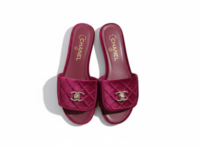 CHANEL Quilted Velvet Slides – Burgundy ❤️✨ | Luxe Comfort Icon - MASTERPIECE