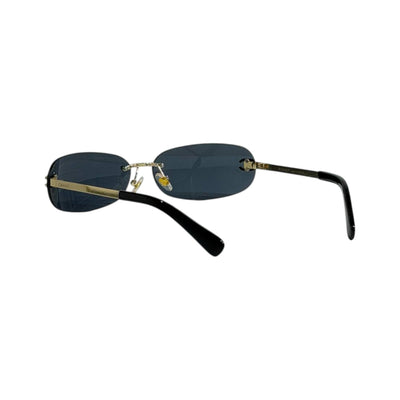Chanel Rimless Rectangular Sunglasses 🕶️ | Gold Frame CC Logo Eyewear - MASTERPIECE