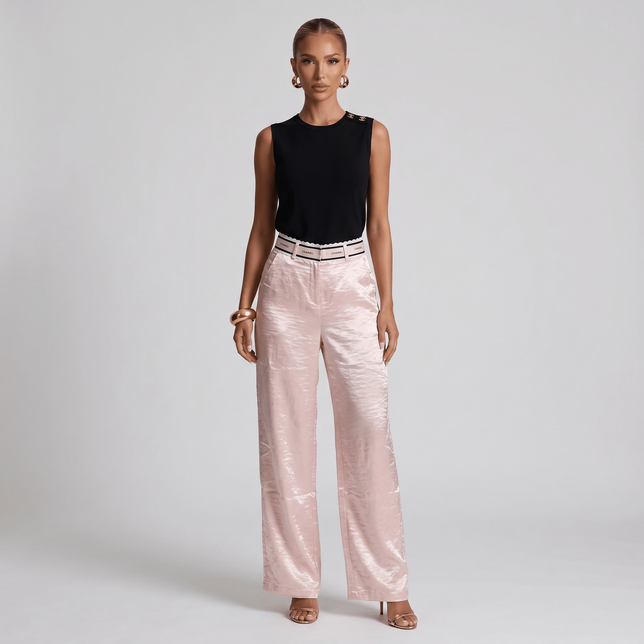 Chanel Satin Wide-Leg Trousers ✨🌸🤍 - MASTERPIECE