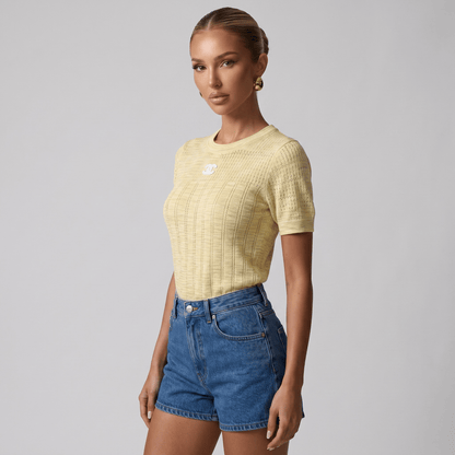 💛 Chanel Textured Knit Top – Butter Yellow - MASTERPIECE