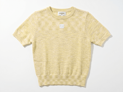 💛 Chanel Textured Knit Top – Butter Yellow - MASTERPIECE