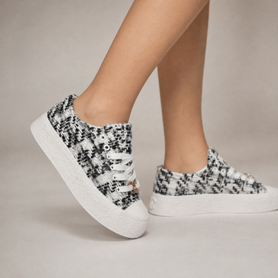 Chanel Tweed Platform Sneakers – Black & White Luxe Edition 🤍🖤 - MASTERPIECE