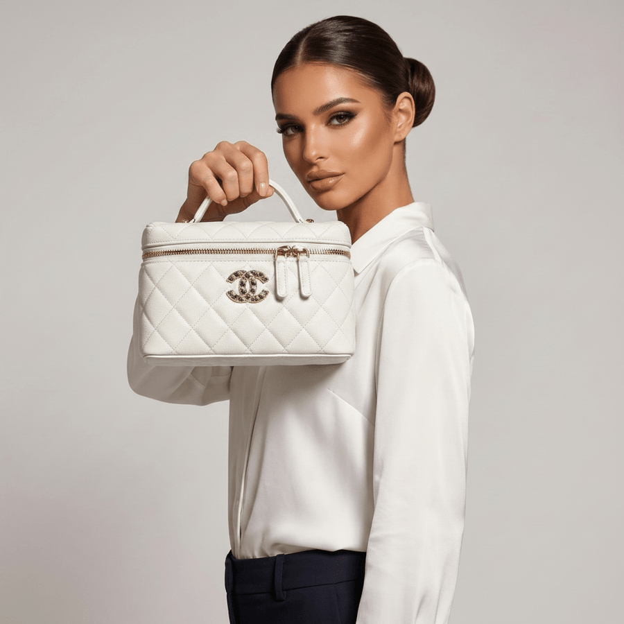 Chanel Vanity Case Bag — White