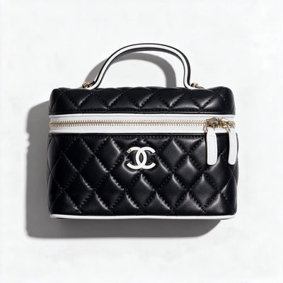 Chanel Vanity Case Quilted Mini — Black - MASTERPIECE
