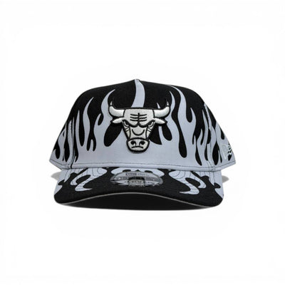 🧢 Chicago Bulls Flame Cap – Black & White Streetwear Edition - MASTERPIECE