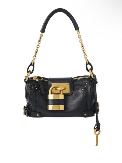 Chloé Black Mini Padlock Shoulder Bag – Gold Chain Luxury 🔐🖤 - MASTERPIECE