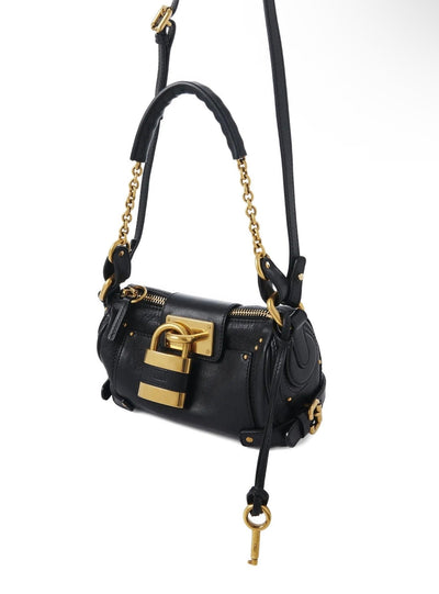 Chloé Black Mini Padlock Shoulder Bag – Gold Chain Luxury 🔐🖤 - MASTERPIECE