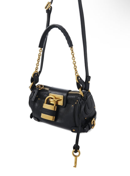 Chloé Black Mini Padlock Shoulder Bag – Gold Chain Luxury 🔐🖤 - MASTERPIECE