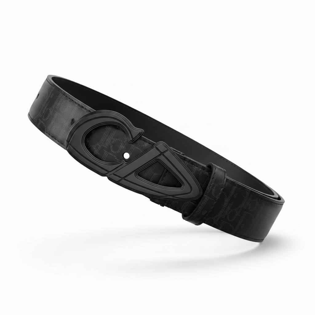 Christian Dior All Black Monogram Belt 120CM – Matte CD Buckle Luxury Designer Belt 🖤✨ - MASTERPIECE