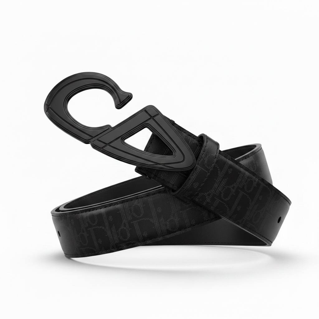 Christian Dior All Black Monogram Belt 120CM – Matte CD Buckle Luxury Designer Belt 🖤✨ - MASTERPIECE
