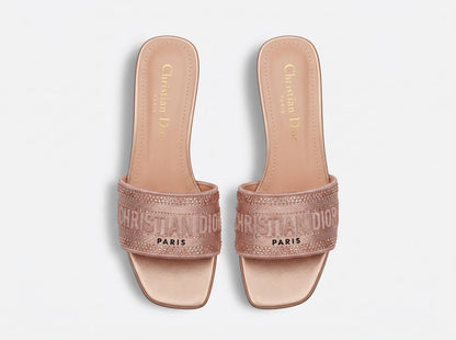 Christian Dior Dway Crystal Logo Slides – Nude Pink ✨ - MASTERPIECE