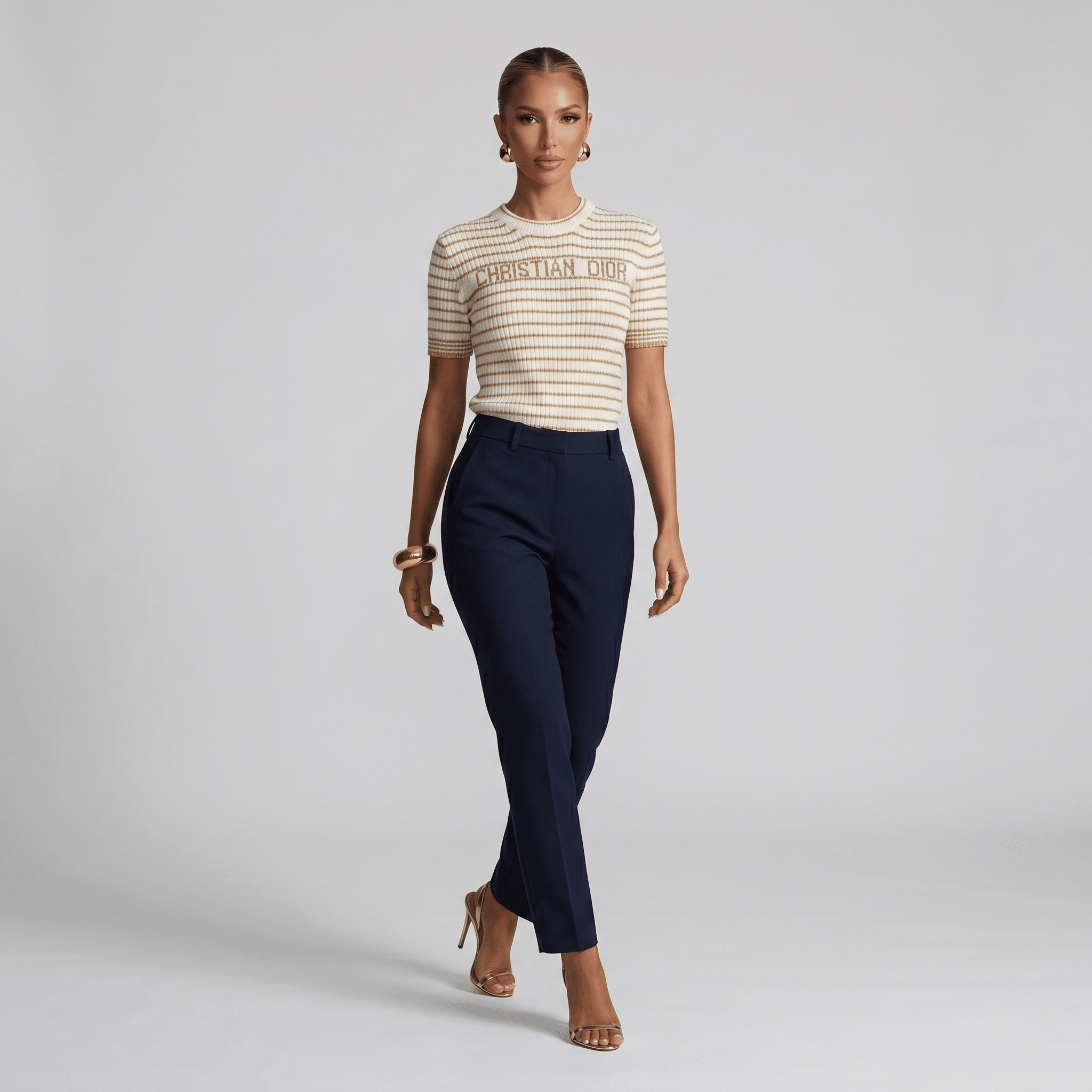 ✨ Christian Dior Metallic Stripe Knit Top - MASTERPIECE