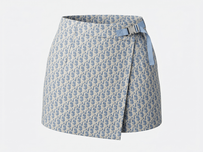 Christian Dior Oblique Jupe Short – Light Blue & Beige 🩵🤍 - MASTERPIECE