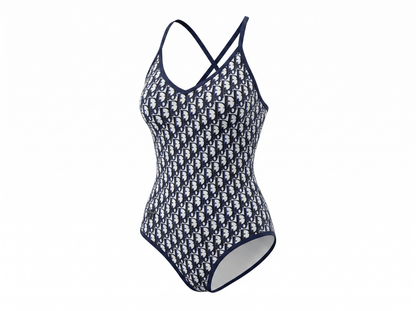 Christian Dior Oblique One-Piece Swimsuit – Navy 💙🤍🌊 - MASTERPIECE