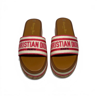 Christian Dior Paris Platform Slides – hot pink Logo Designer Sandals ❤️✨ | Luxury Summer Comfort Slides - MASTERPIECE