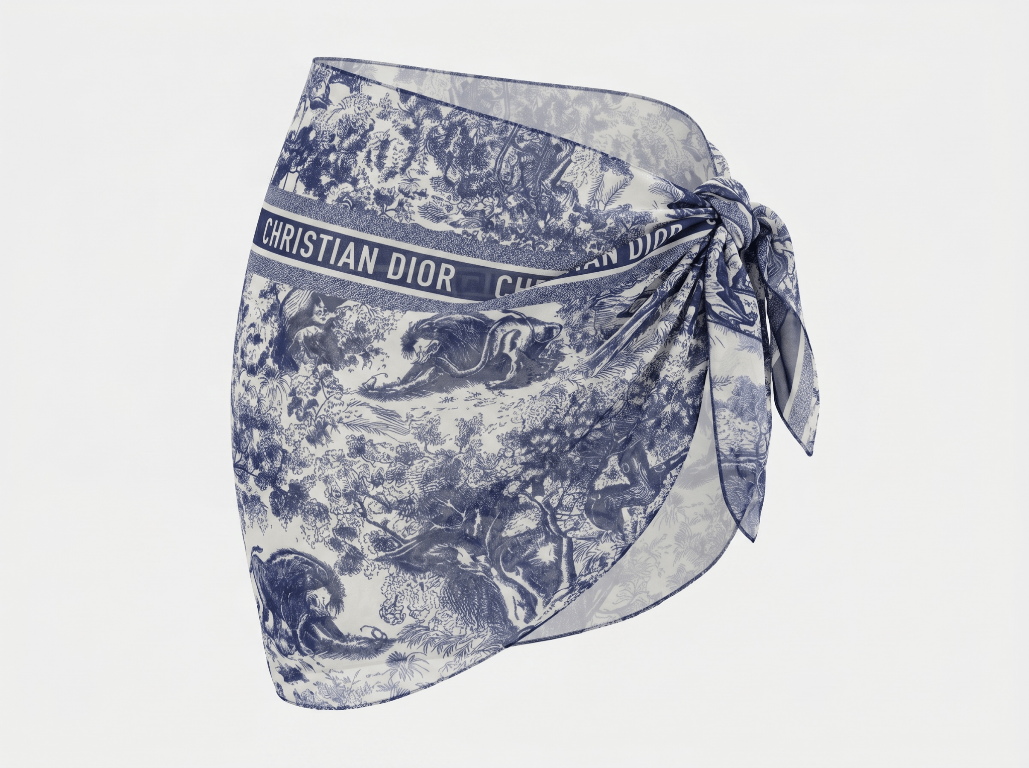 Christian Dior Toile de Jouy Bikini Set with Matching Pareo 💙🤍🌊 - MASTERPIECE