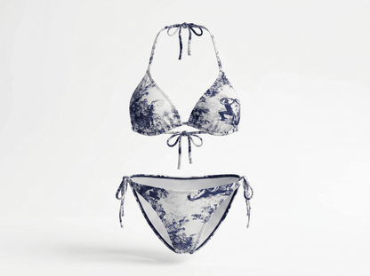 Christian Dior Toile de Jouy Bikini Set with Matching Pareo 💙🤍🌊 - MASTERPIECE