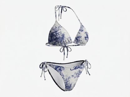 Christian Dior Toile de Jouy Bikini Set with Matching Pareo 💙🤍🌊 - MASTERPIECE