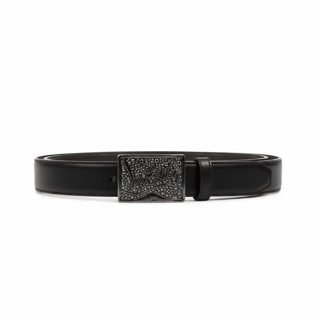 Christian Louboutin Crystal Signature Belt 125 cm — Black - MASTERPIECE