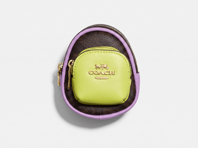 Coach Mini Backpack Keychain — Lime Green & Purple - MASTERPIECE