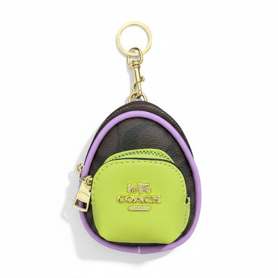Coach Mini Backpack Keychain — Lime Green & Purple - MASTERPIECE