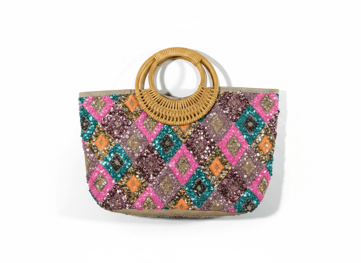 🌈 Colorful Sequin Beach Tote Bag | Boho Luxury Summer Handbag ✨ - MASTERPIECE