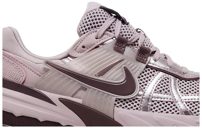 Nike dusty pink metallic chunky runner sneaker with mesh upper and rubber outsole