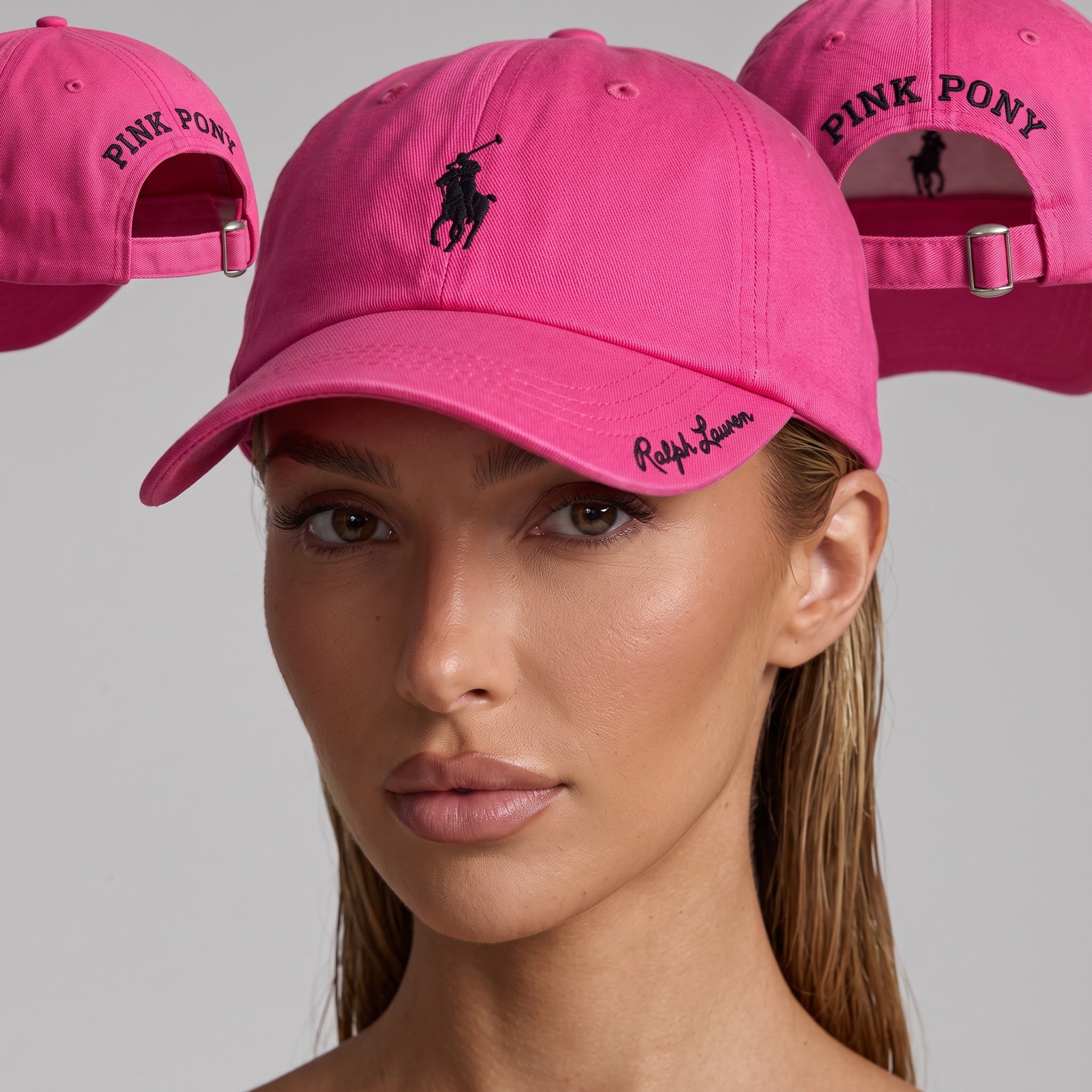 Hot pink Ralph Lauren Pink Pony baseball cap with embroidered pony logo