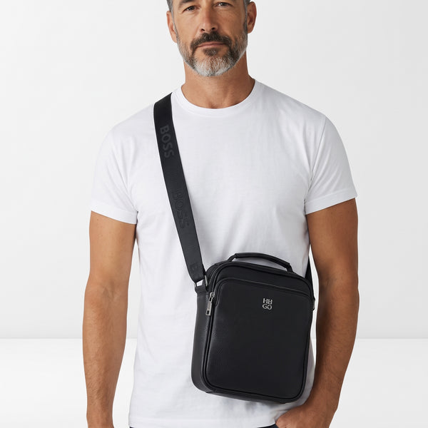 HUGO Crossbody – Black Pebbled Mini Bag 🖤
