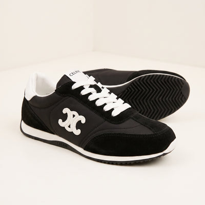 Celine black and white low-top sneakers with embroidered logo