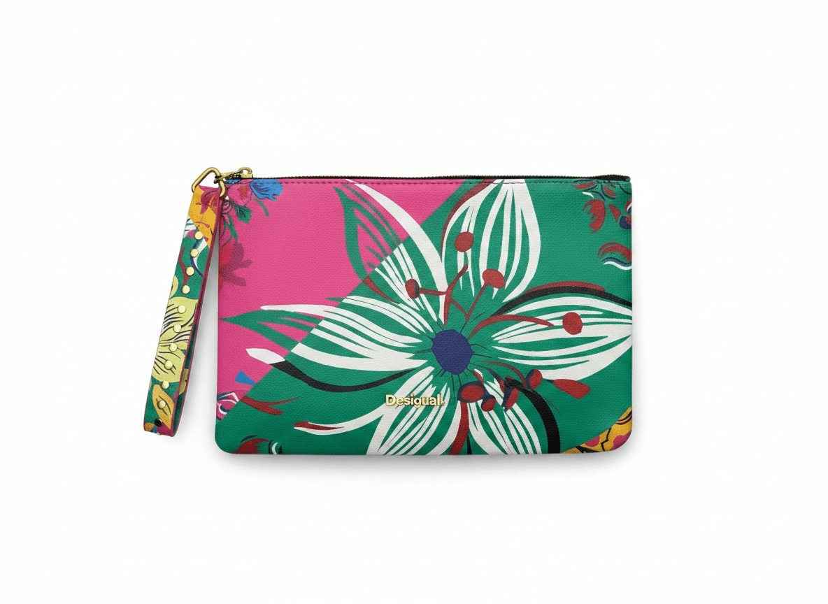 Desigual Floral Wristlet Pouch – Colorful Statement Clutch 🌸💖 - MASTERPIECE