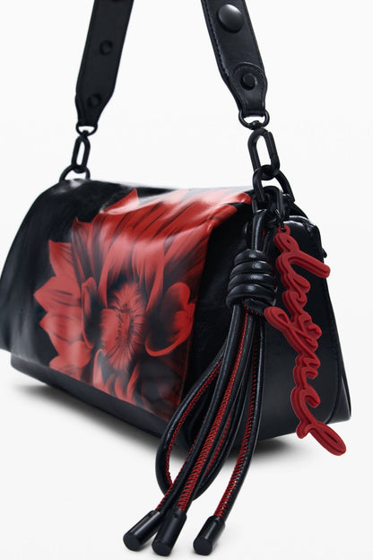 Desigual Red Floral Baguette Shoulder Bag – Chic Statement Piece ❤️🖤 - MASTERPIECE