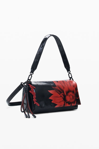 Desigual Red Floral Baguette Shoulder Bag – Chic Statement Piece ❤️🖤 - MASTERPIECE
