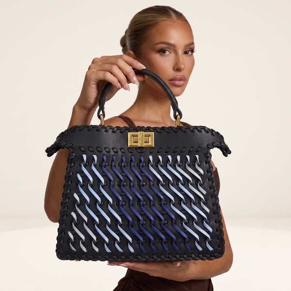 Fendi  Top Handle – Black Woven Accent 🖤✨