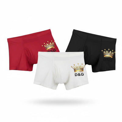 D&G Crown 3 - Pack Boxer Briefs 👑 Premium Luxury Men’s Underwear Set - MASTERPIECE