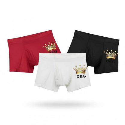 D&G Crown 3 - Pack Boxer Briefs 👑 Premium Luxury Men’s Underwear Set - MASTERPIECE