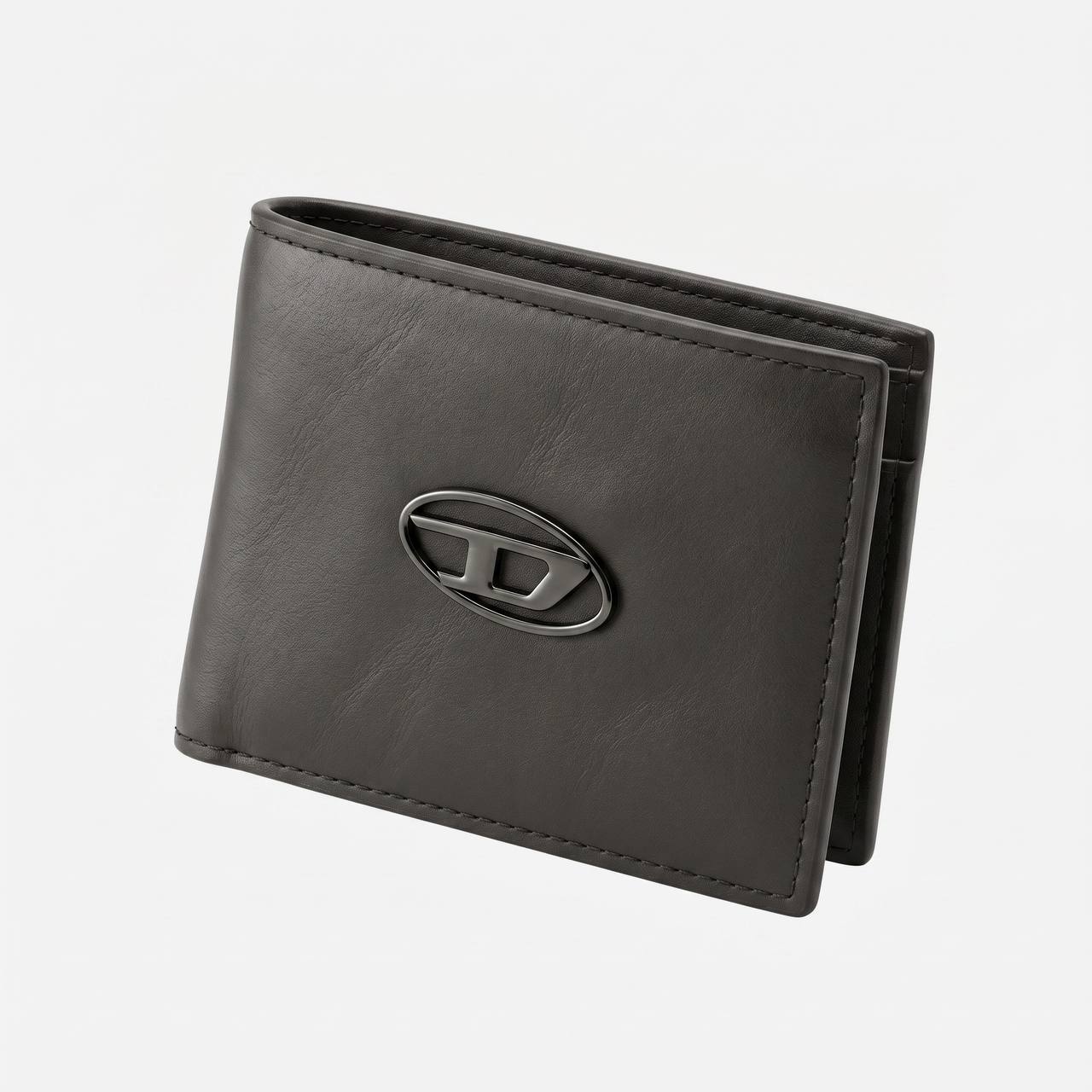 🖤 Diesel Oval D Premium Wallet – Charcoal Grey Luxury Edition - MASTERPIECE
