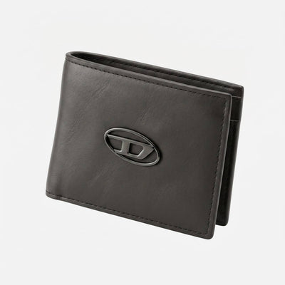 🖤 Diesel Oval D Premium Wallet – Charcoal Grey Luxury Edition - MASTERPIECE
