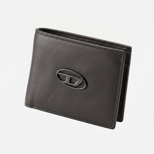 🖤 Diesel Oval D Premium Wallet – Charcoal Grey Luxury Edition