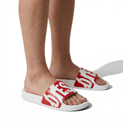 DIESEL Slides – Red Logo Statement Edition 🔴⚪ - MASTERPIECE