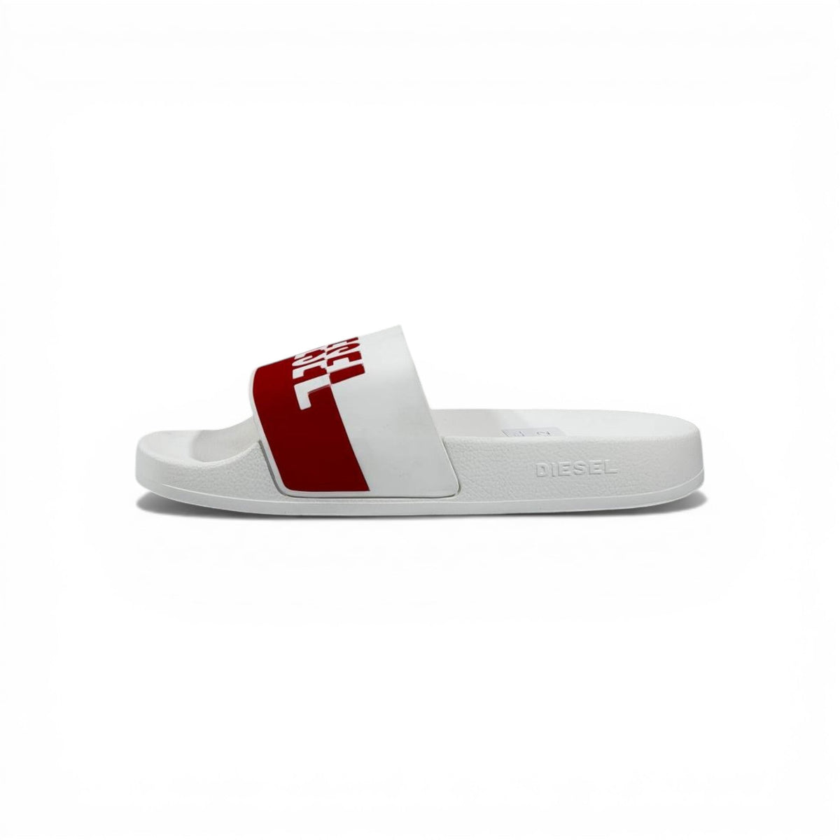 🔴⚪ Diesel Slides – White & Red Logo Edition 🔥🩴 - MASTERPIECE