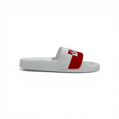 🔴⚪ Diesel Slides – White & Red Logo Edition 🔥🩴 - MASTERPIECE