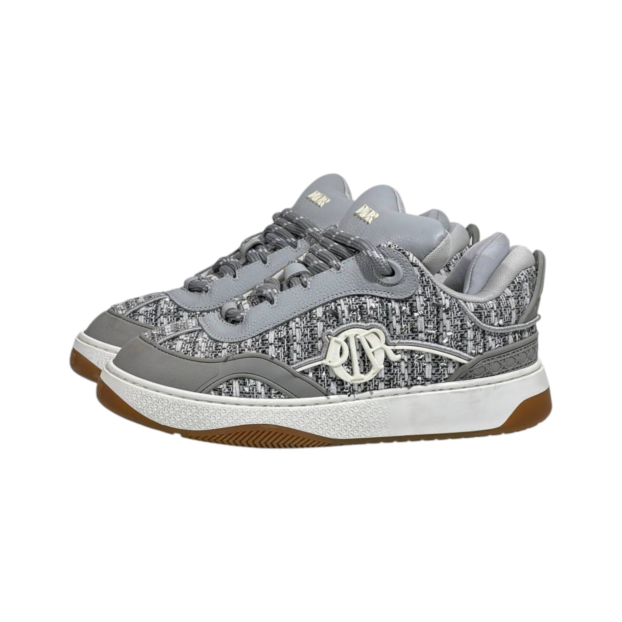 🩶 Dior B27 Grey Tweed Luxury Sneakers 👟✨ - MASTERPIECE
