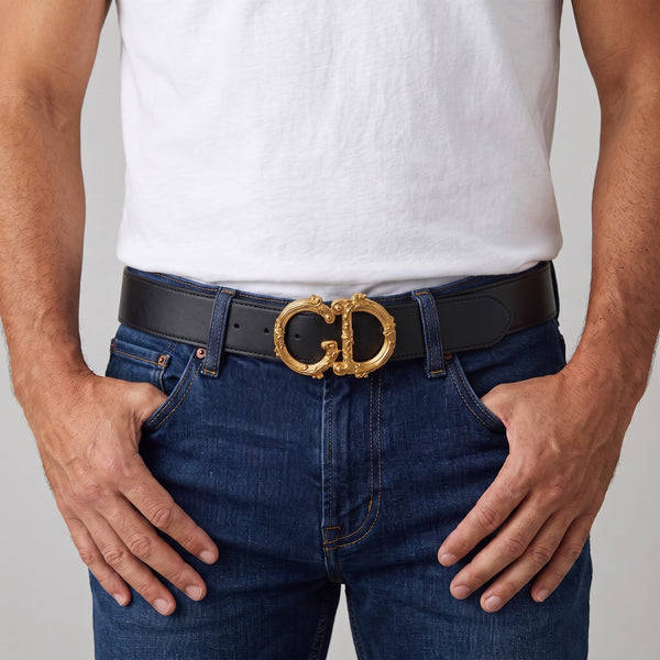 Dior  Belt – Black Gold DG Buckle ✨🖤