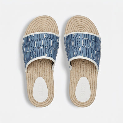 Dior Blue Oblique Rope Sole Slide Sandals - MASTERPIECE