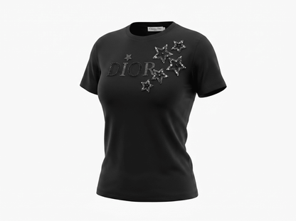 🖤 Dior Crystal Star Logo Cotton T-Shirt - MASTERPIECE