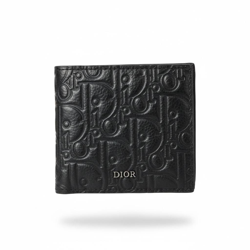 💼 DIOR Embossed Monogram Wallet – Black Luxury Edition - MASTERPIECE
